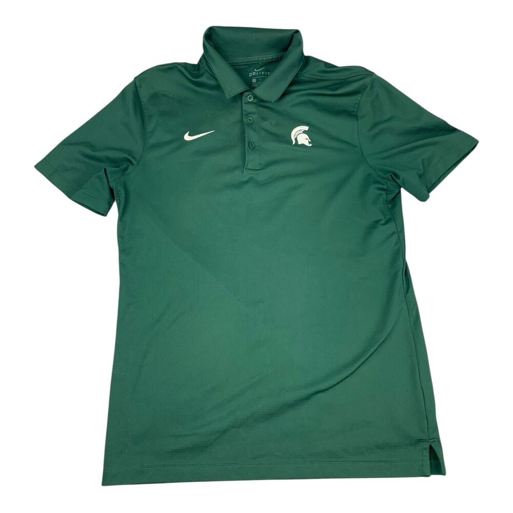 Michigan State Spartans Nike Polo Shirt, Green, Moisture Wicking Men’s Small